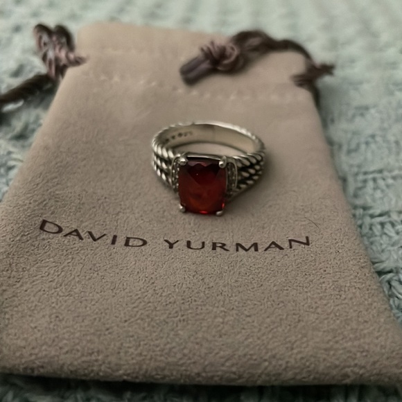 David Yurman Jewelry - David Yurman garnet petite Wheaton ring